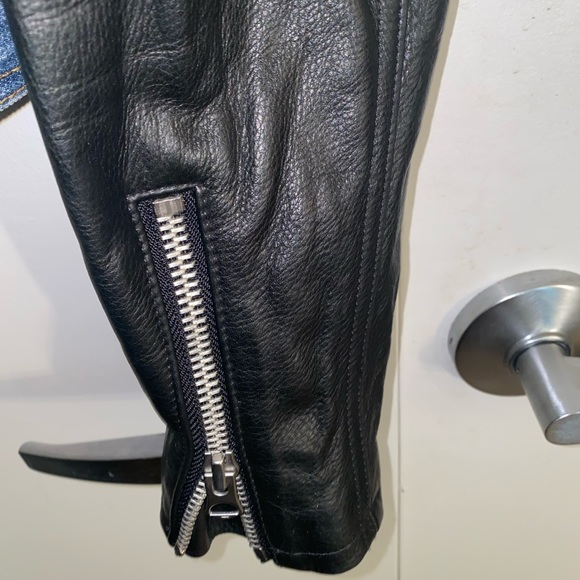 Rag &Bone Leather & Denim Crop Jacket In Indigo XS - Picture 8 of 16